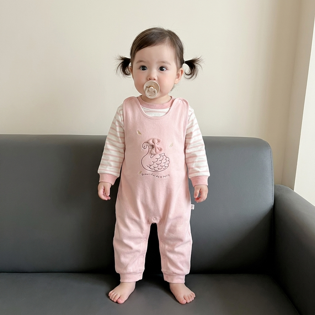 Baby Swan 2PC Shirt & Romper Set – 3 Colors | Faba Kids