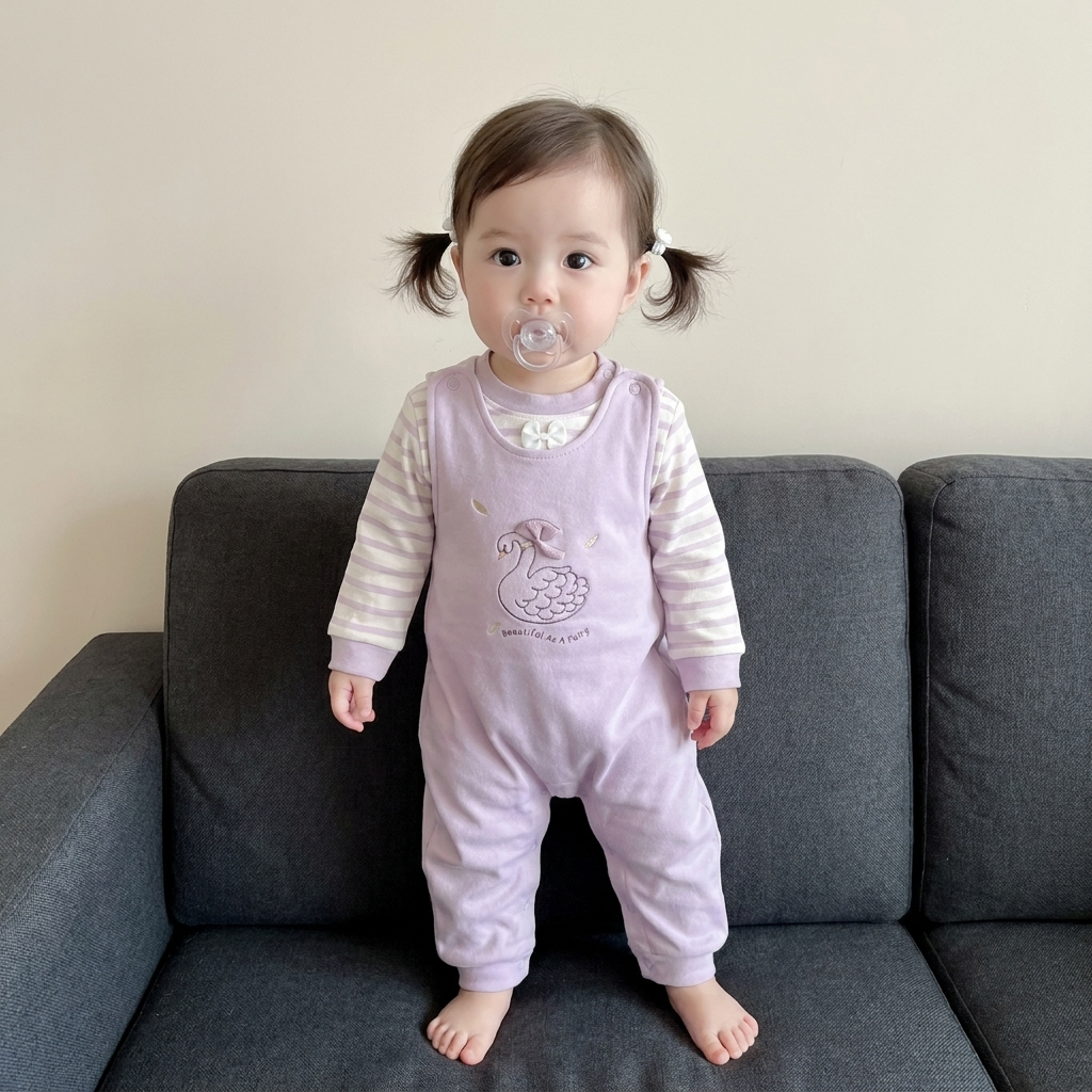 Baby Swan 2PC Shirt & Romper Set – 3 Colors | Faba Kids