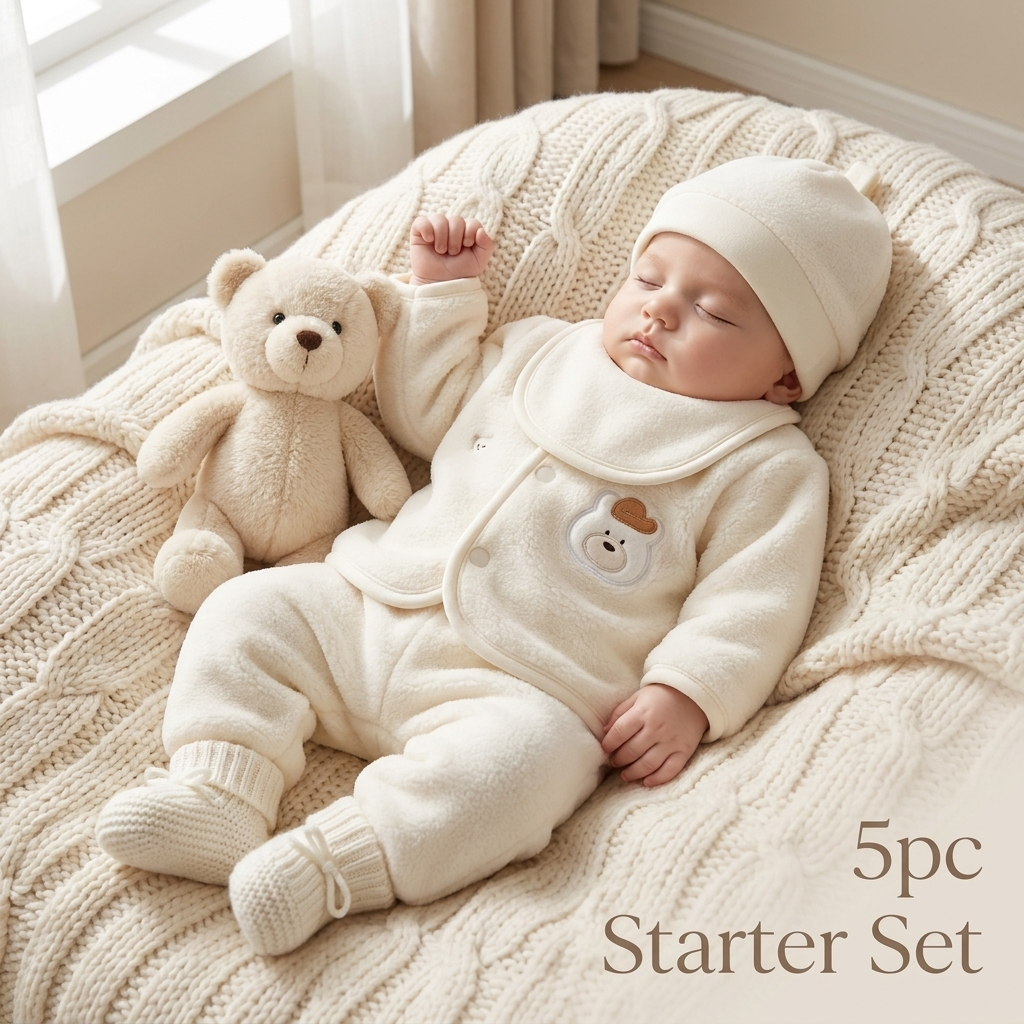 Cozy Bear 5PC Baby Fleece Starter Set