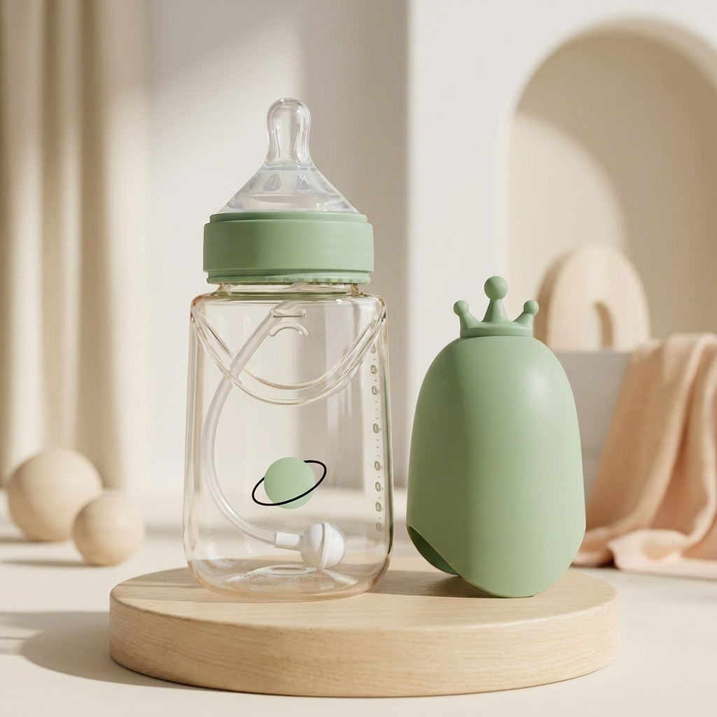 300ML Crown Cover Baby Feeding Bottle – 4 Colors | Faba Kids