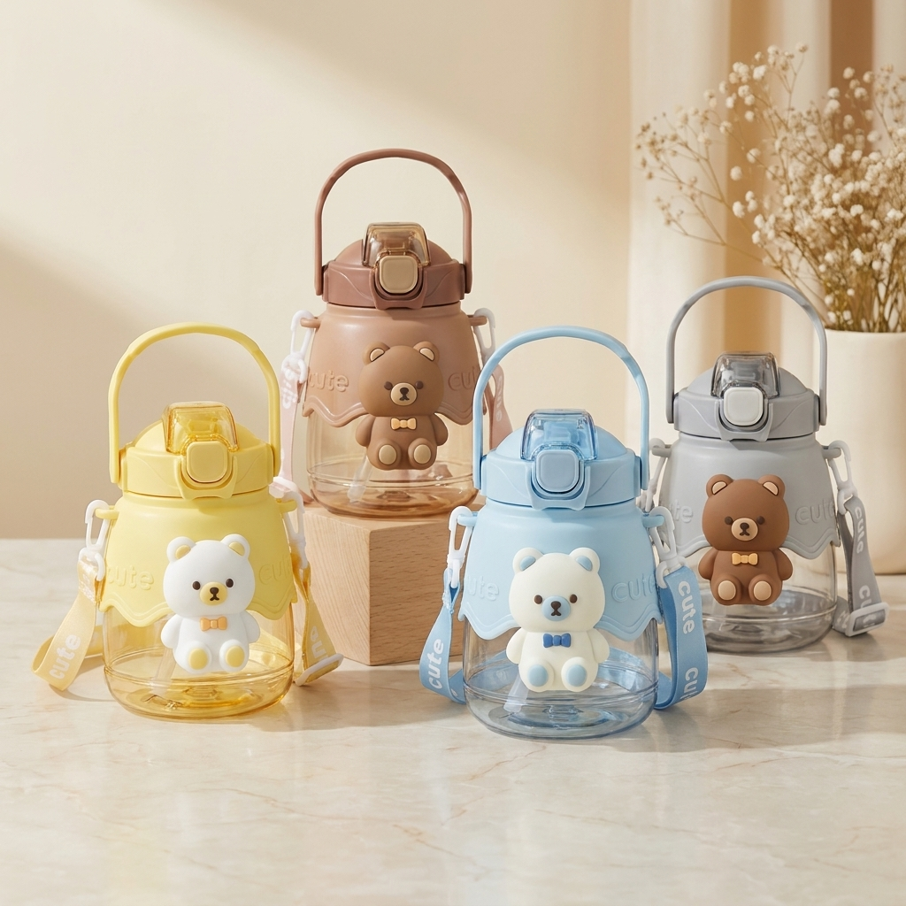 Cute Bear Kids Sipper Bottle – 4 Colors | Faba Kids