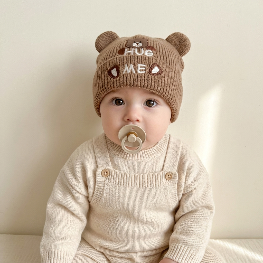 Baby Bear Ear Knit Winter Cap – 1PC | Faba Kids