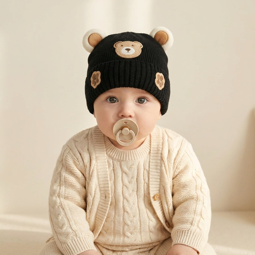 3D Bear Ears Baby Winter Cap – 5 Colors | Faba Kids