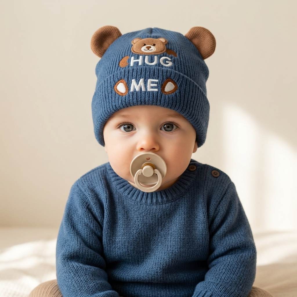 Baby Bear Ear Knit Winter Cap – 1PC | Faba Kids