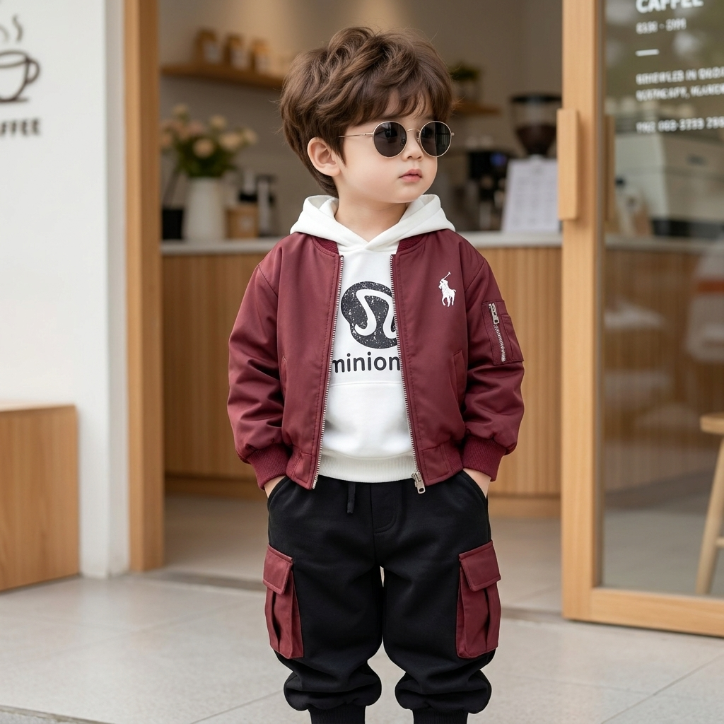 Boys Urban Leather Jacket 3PC Outfit Set