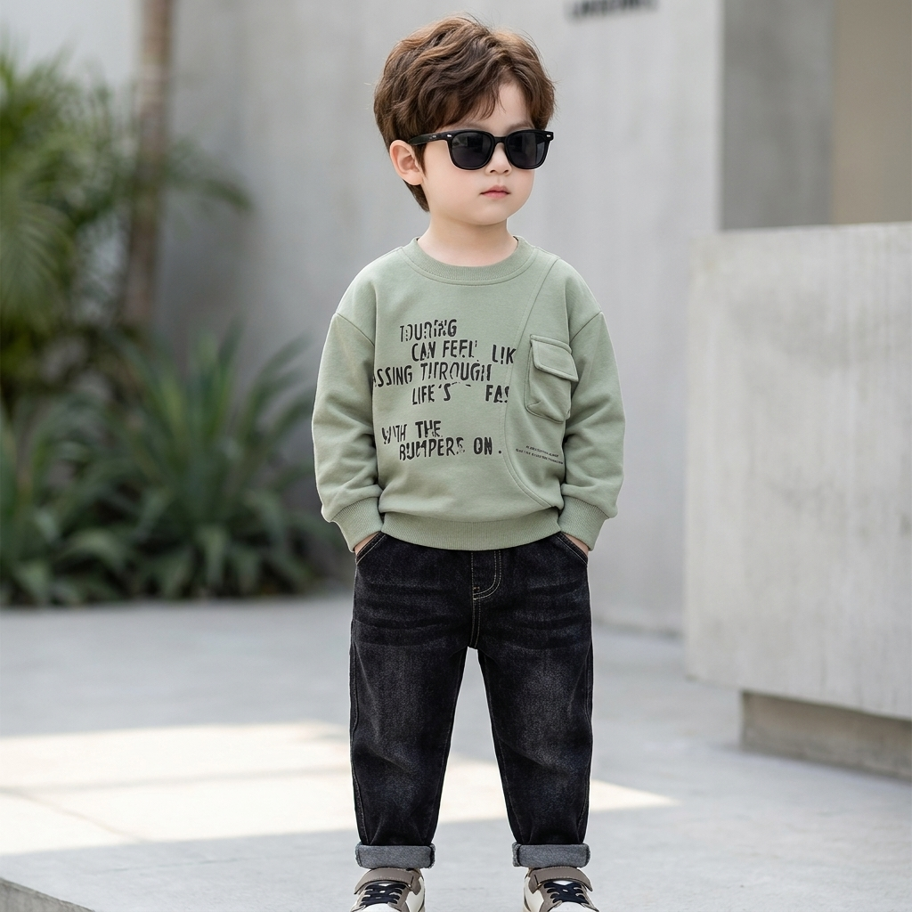 Urban Pocket 2PC Shirt & Denim Pants Set | Faba Kids