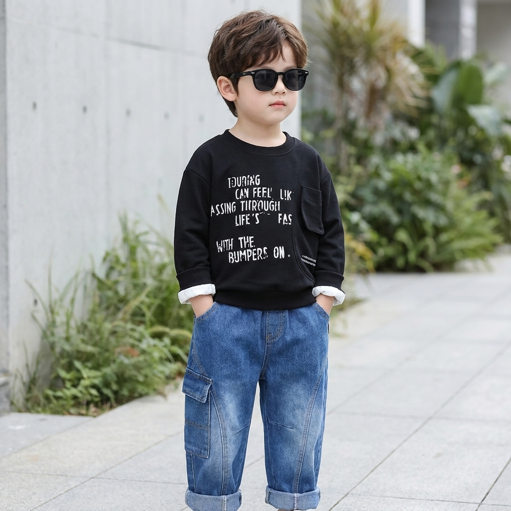 Urban Pocket 2PC Shirt & Denim Pants Set | Faba Kids