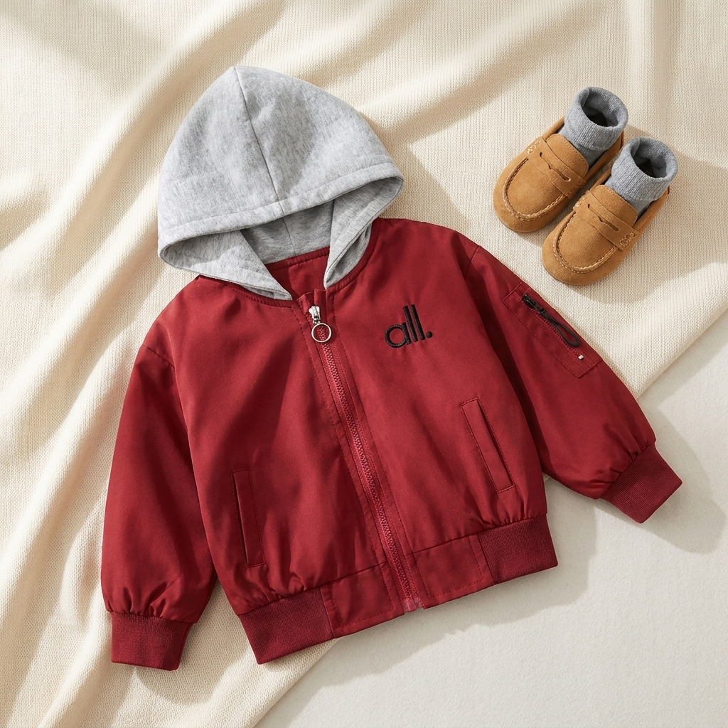Kids Casual Hooded Bomber Jacket – 2 Colors | Faba Kids