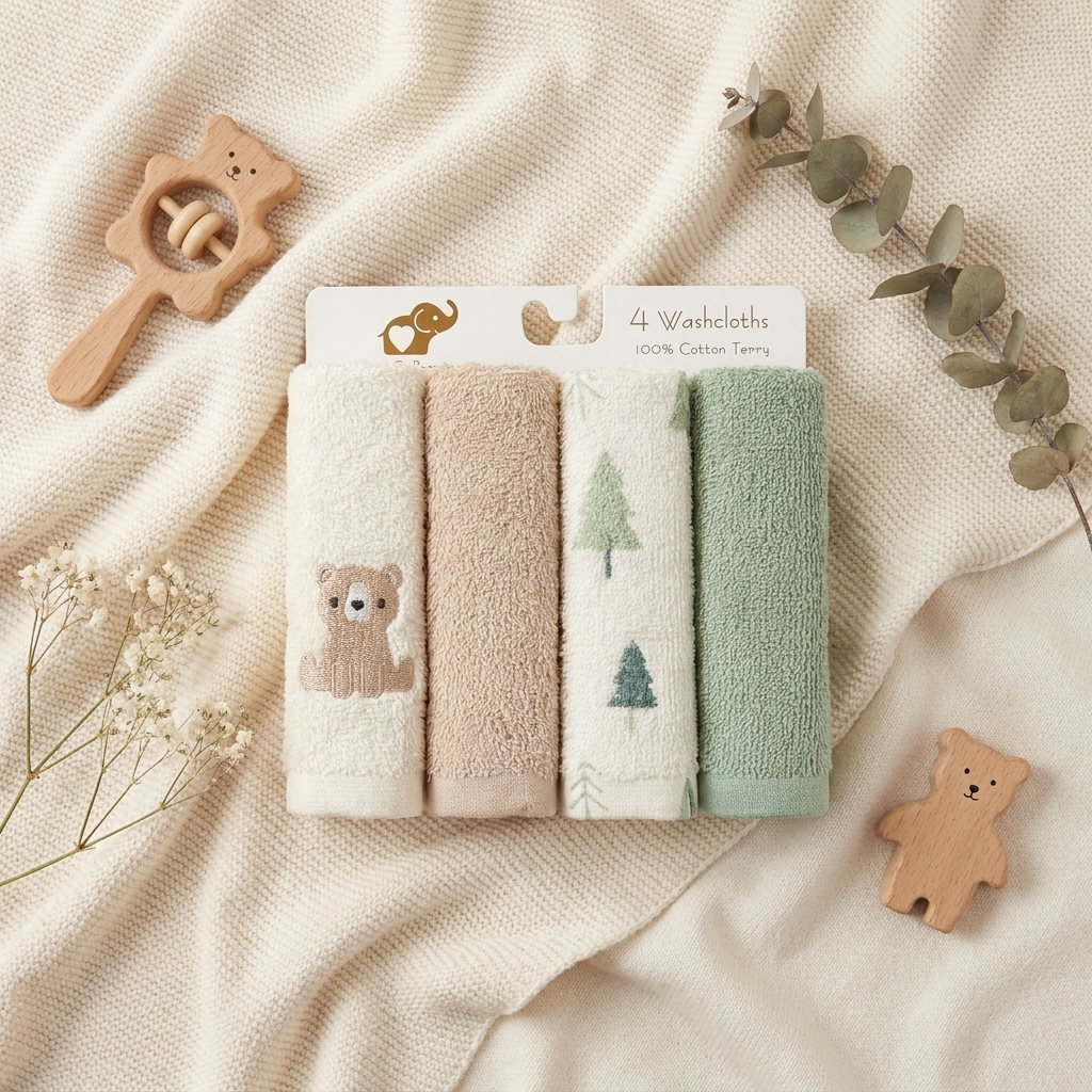 Soft Baby Washcloths – Pack of 4 | Faba Kids
