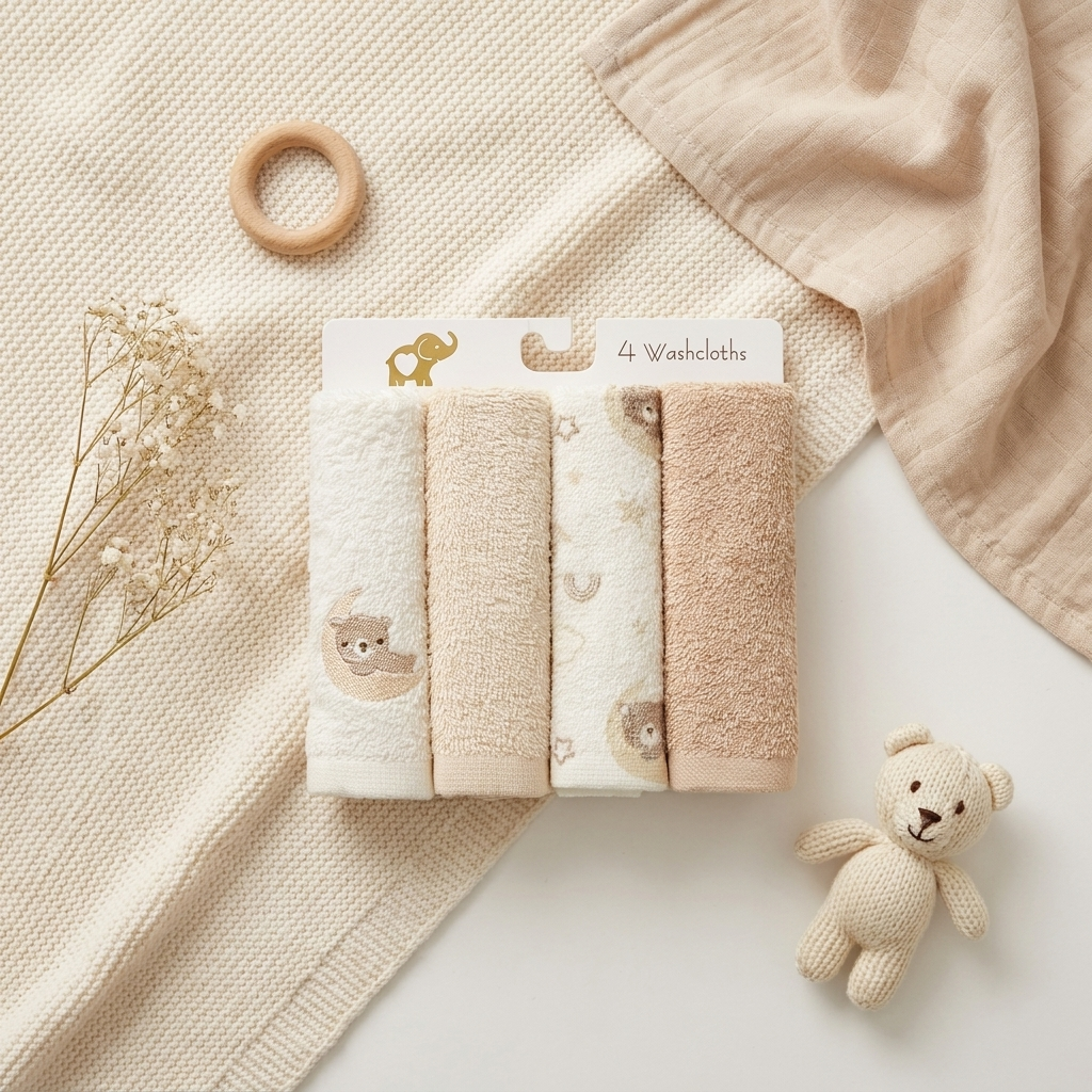 Soft Baby Washcloths – Pack of 4 | Faba Kids