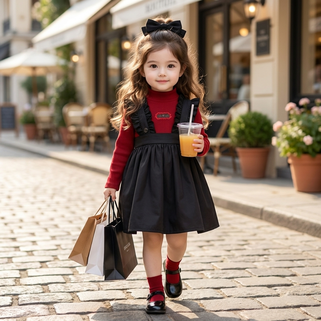 Girls Parachute Pinafore Frock – 2 Colors | Faba Kids