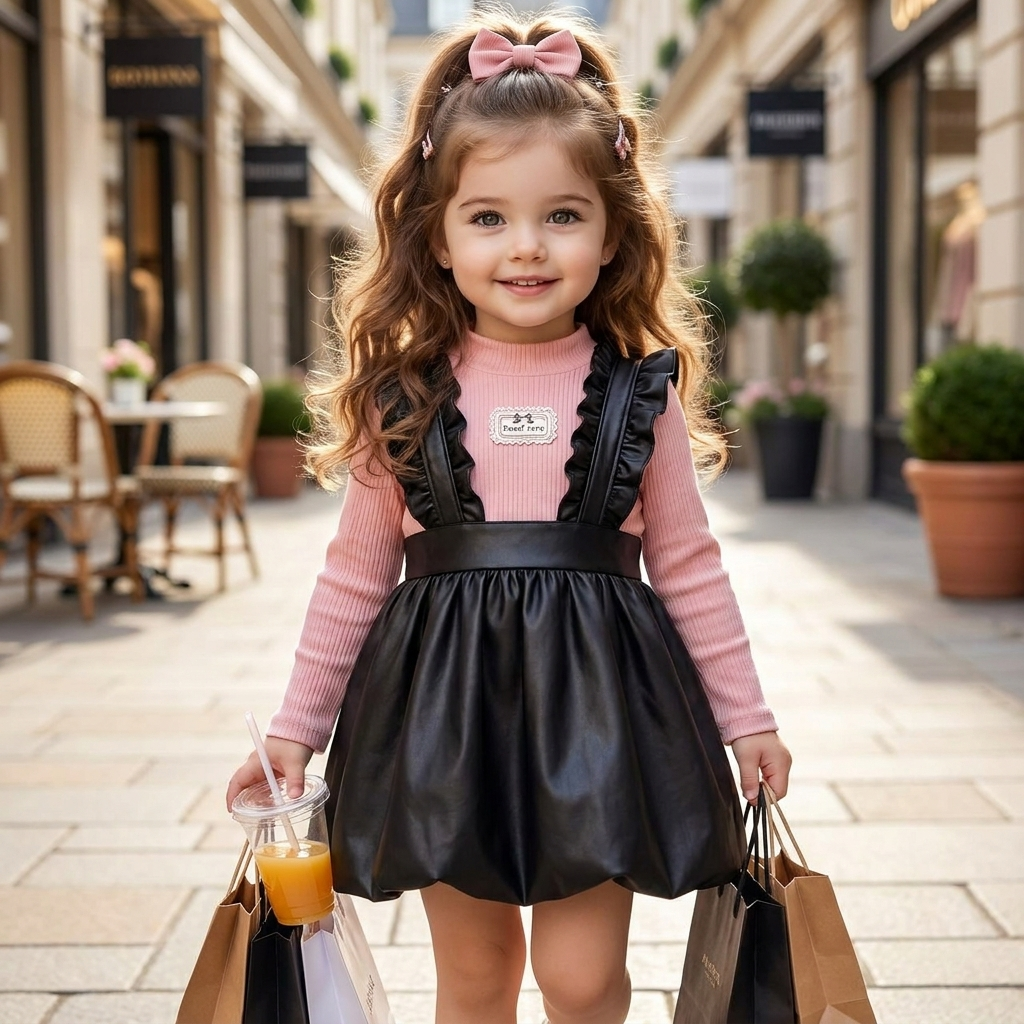 Girls Parachute Pinafore Frock – 2 Colors | Faba Kids