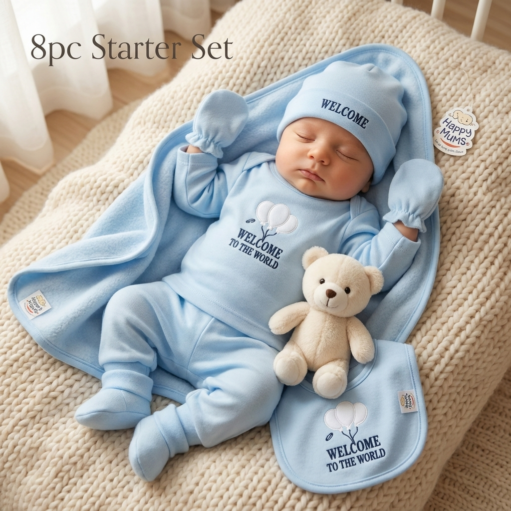 8PC Welcome Baby Winter Starter Set – 4 Colors | Faba Kids