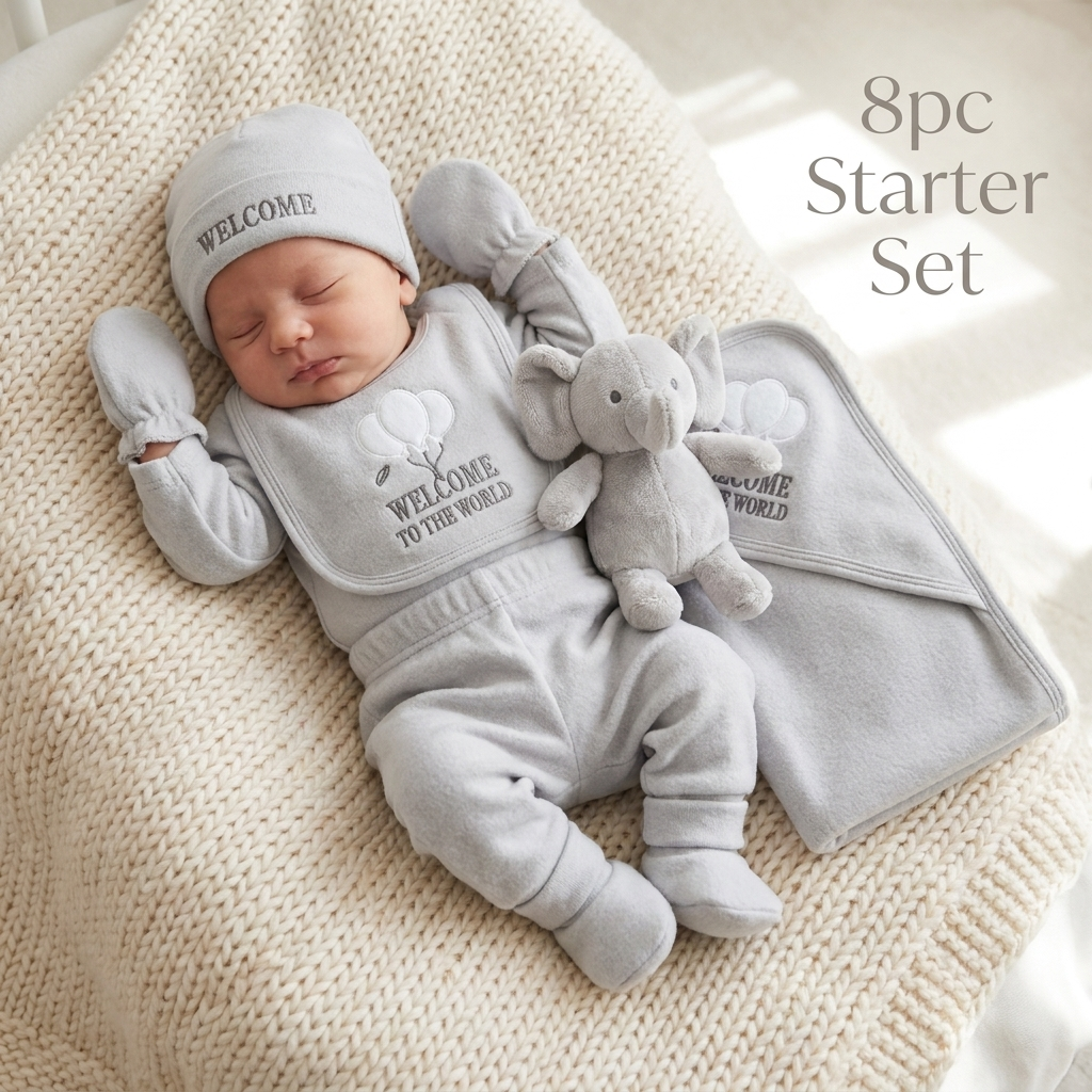 8PC Welcome Baby Winter Starter Set – 4 Colors | Faba Kids