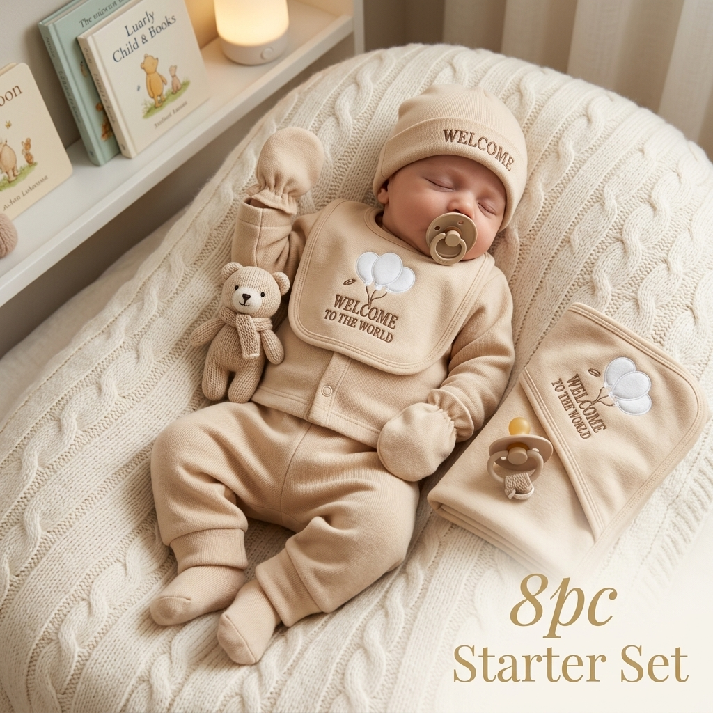 8PC Welcome Baby Winter Starter Set – 4 Colors | Faba Kids