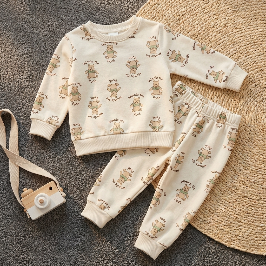 2PC Printed Inner Fleece Tracksuit – Shirt & Trouser | 8 Designs | Faba Kids