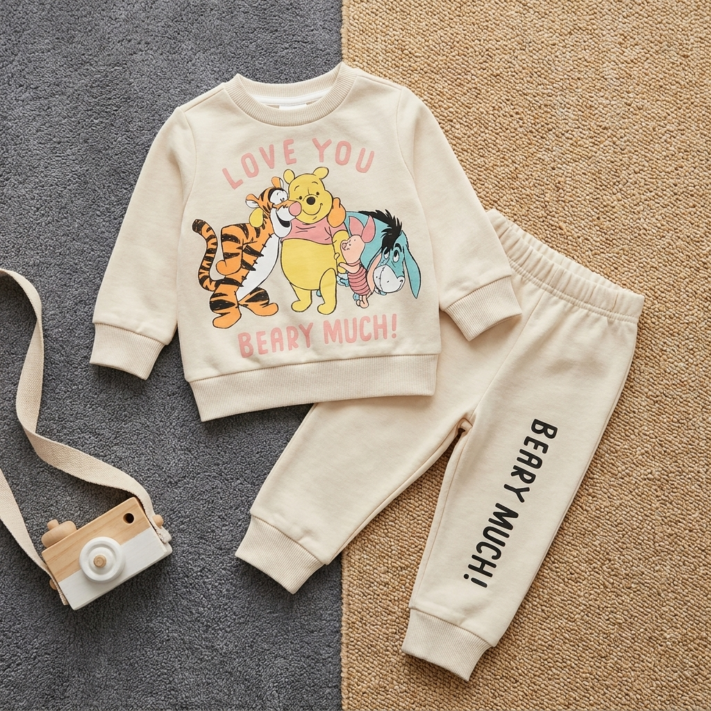 2PC Printed Inner Fleece Tracksuit – Shirt & Trouser | 8 Designs | Faba Kids