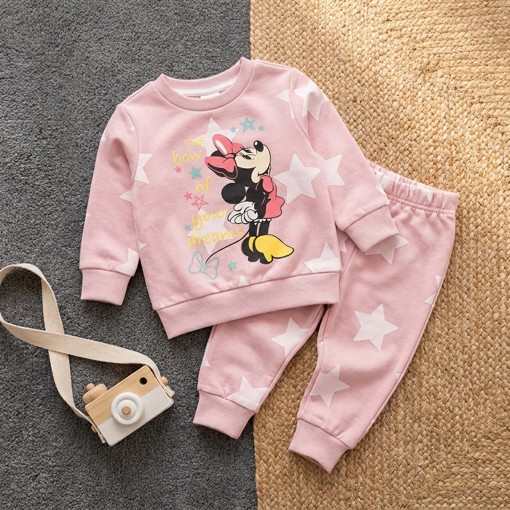 2PC Printed Inner Fleece Tracksuit – Shirt & Trouser | 8 Designs | Faba Kids