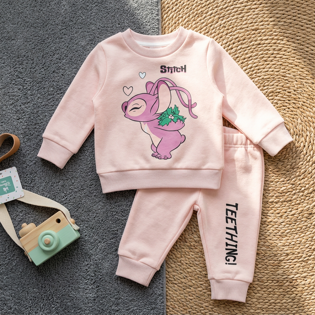 2PC Printed Inner Fleece Tracksuit – Shirt & Trouser | 8 Designs | Faba Kids