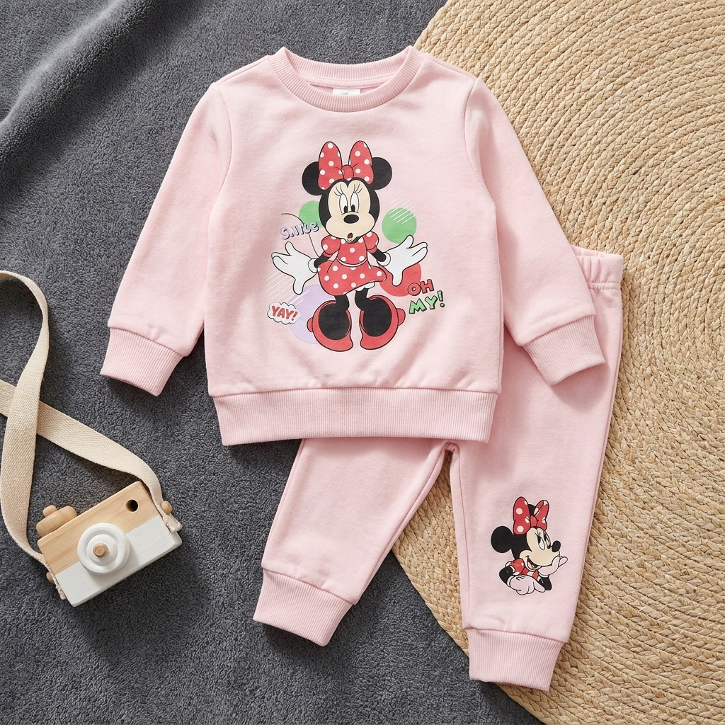 2PC Printed Inner Fleece Tracksuit – Shirt & Trouser | 8 Designs | Faba Kids