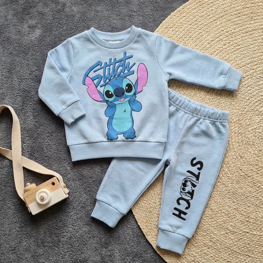 2PC Printed Inner Fleece Tracksuit – Shirt & Trouser | 8 Designs | Faba Kids