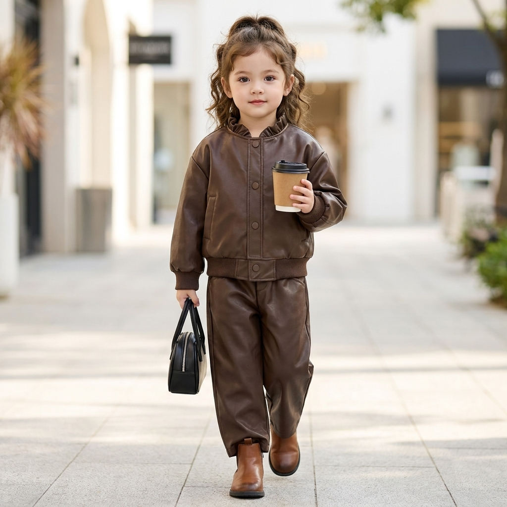 Girls 2-Piece Ruffle Jacket & Trouser Set – 3 Colors | Faba Kids