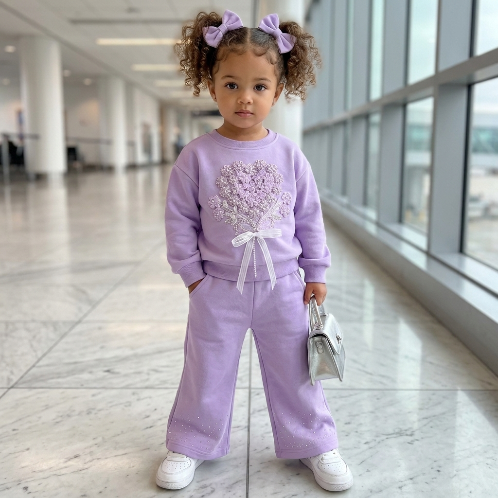 Girls 2-Piece Embellished Shirt & Trouser Set – 3 Colors | Faba Kids