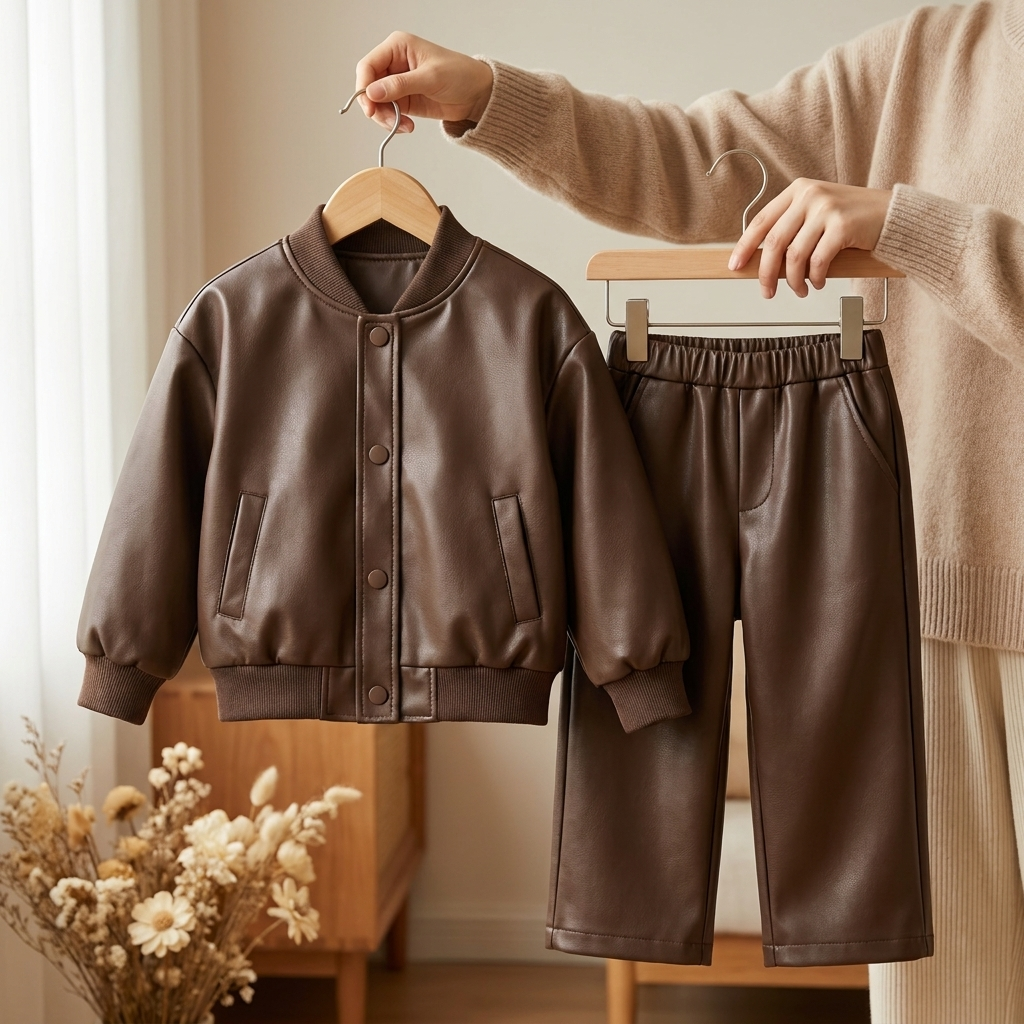 Girls 2-Piece Ruffle Jacket & Trouser Set – 3 Colors | Faba Kids