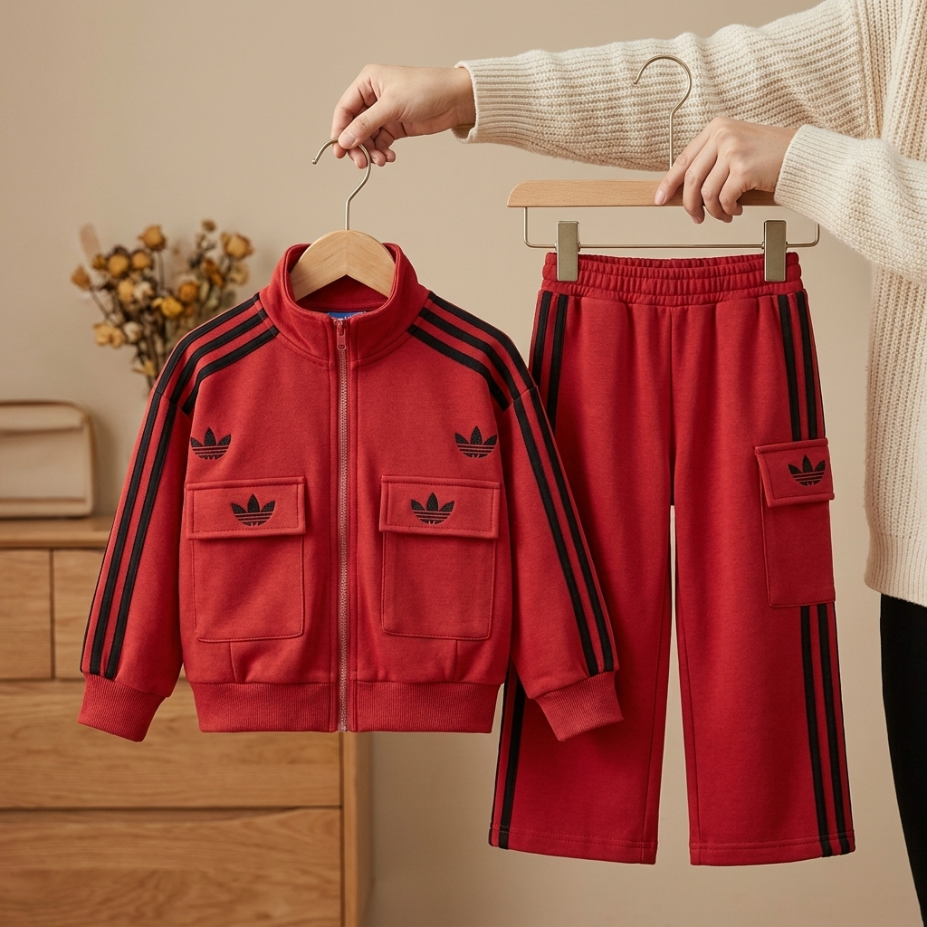 Girls 2-Piece Cargo Tracksuit – 2 Colors