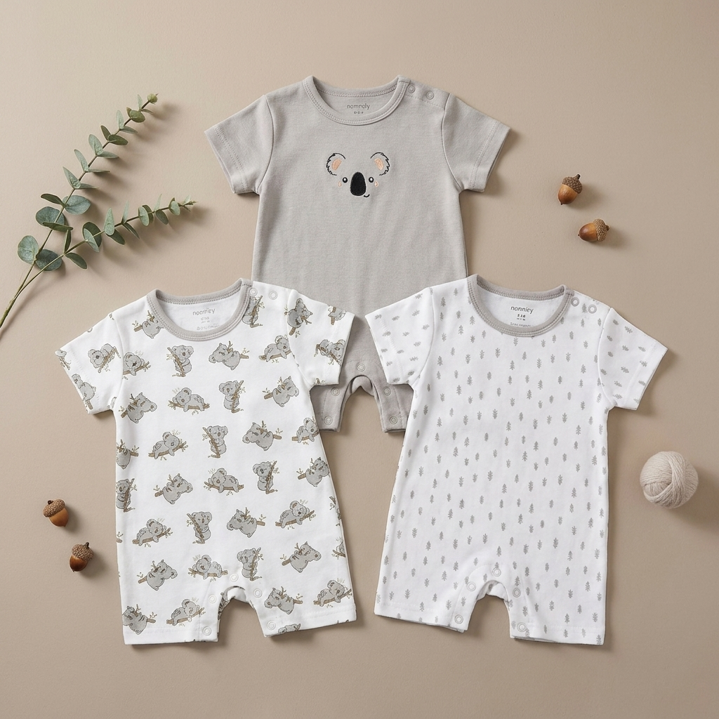 Pack of 3 Baby Rompers – 7 Designs | Faba Kids
