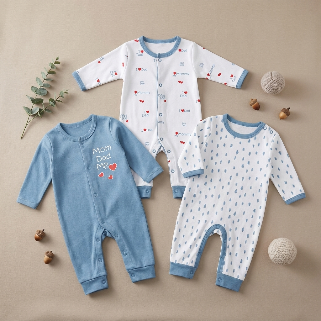 Pack of 3 Baby Rompers – 7 Designs | Faba Kids