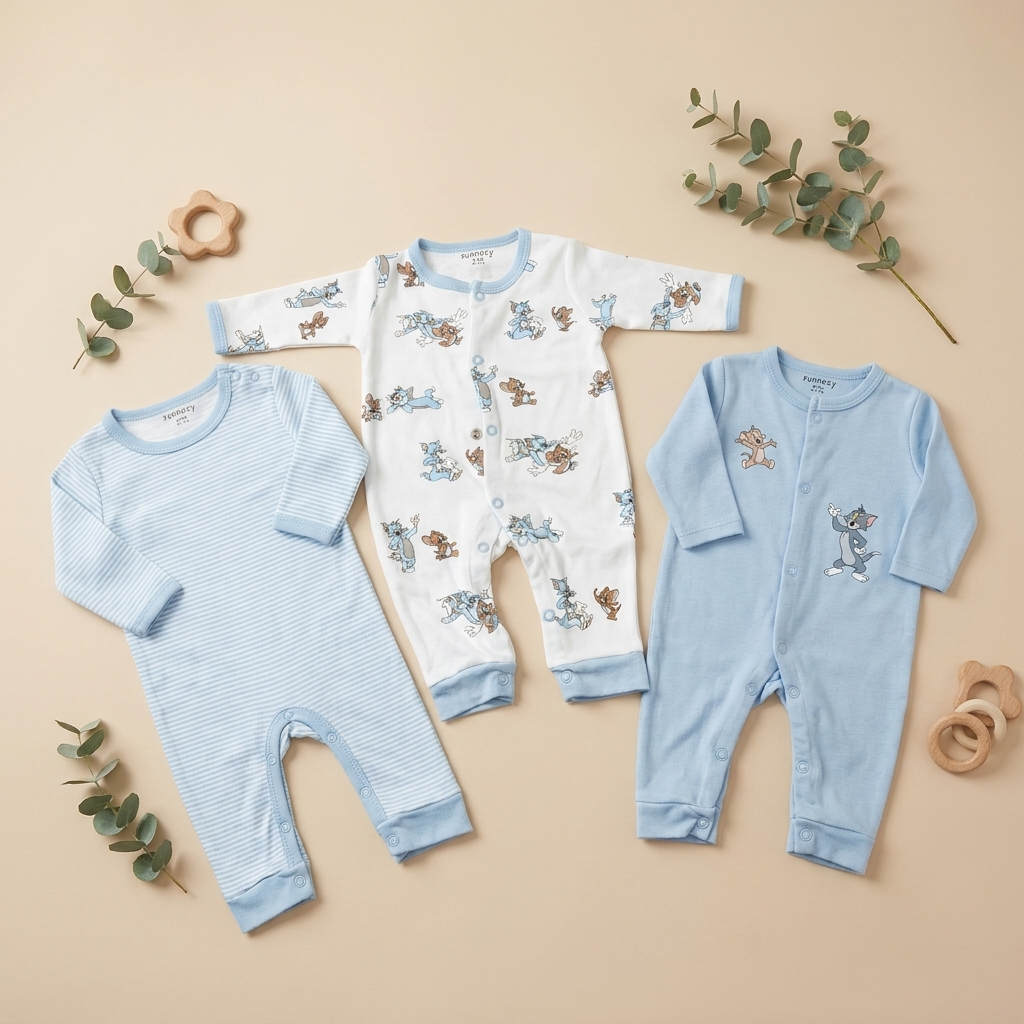Pack of 3 Baby Rompers – 7 Designs | Faba Kids