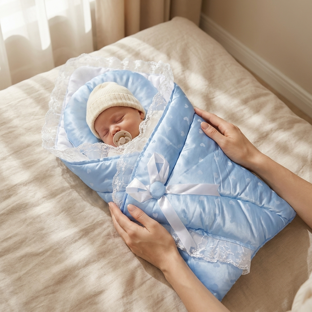 Lace Bow Baby Carry Nest with Pillow – 2 Colors | Faba Kids