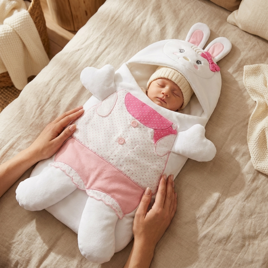 3D Bunny Baby Carry Nest – Pink | Faba Kids