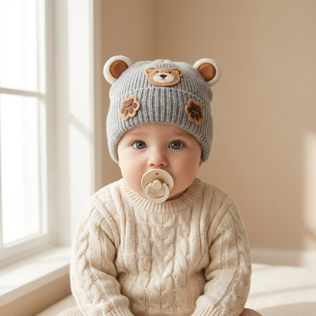 3D Bear Ears Baby Winter Cap – 5 Colors | Faba Kids