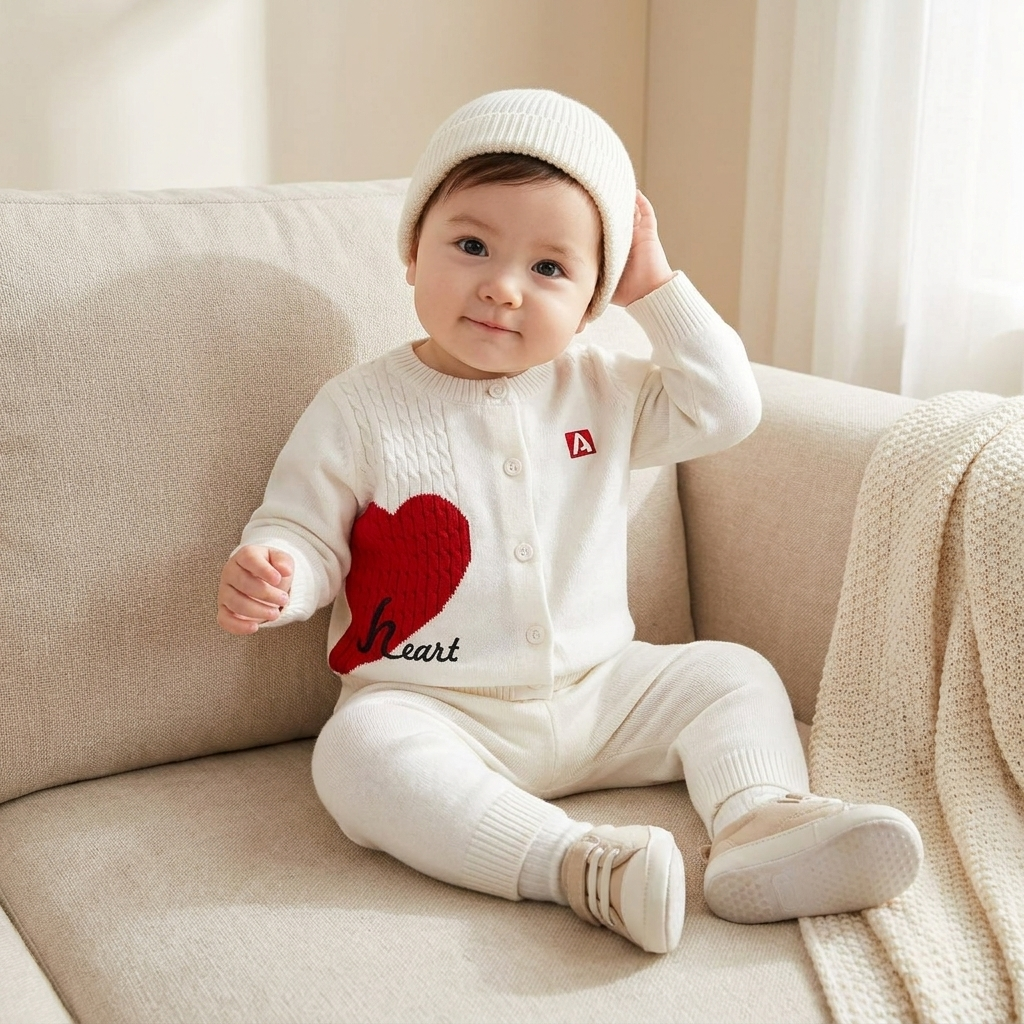 Baby Heart Knit 2-Piece Set | Faba Kids