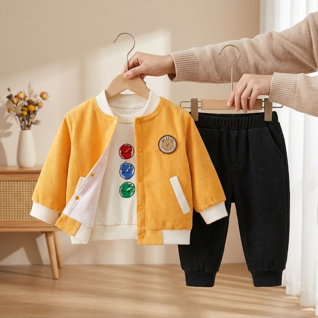 Boys Corduroy 3-Piece Outfit Set | Faba Kids