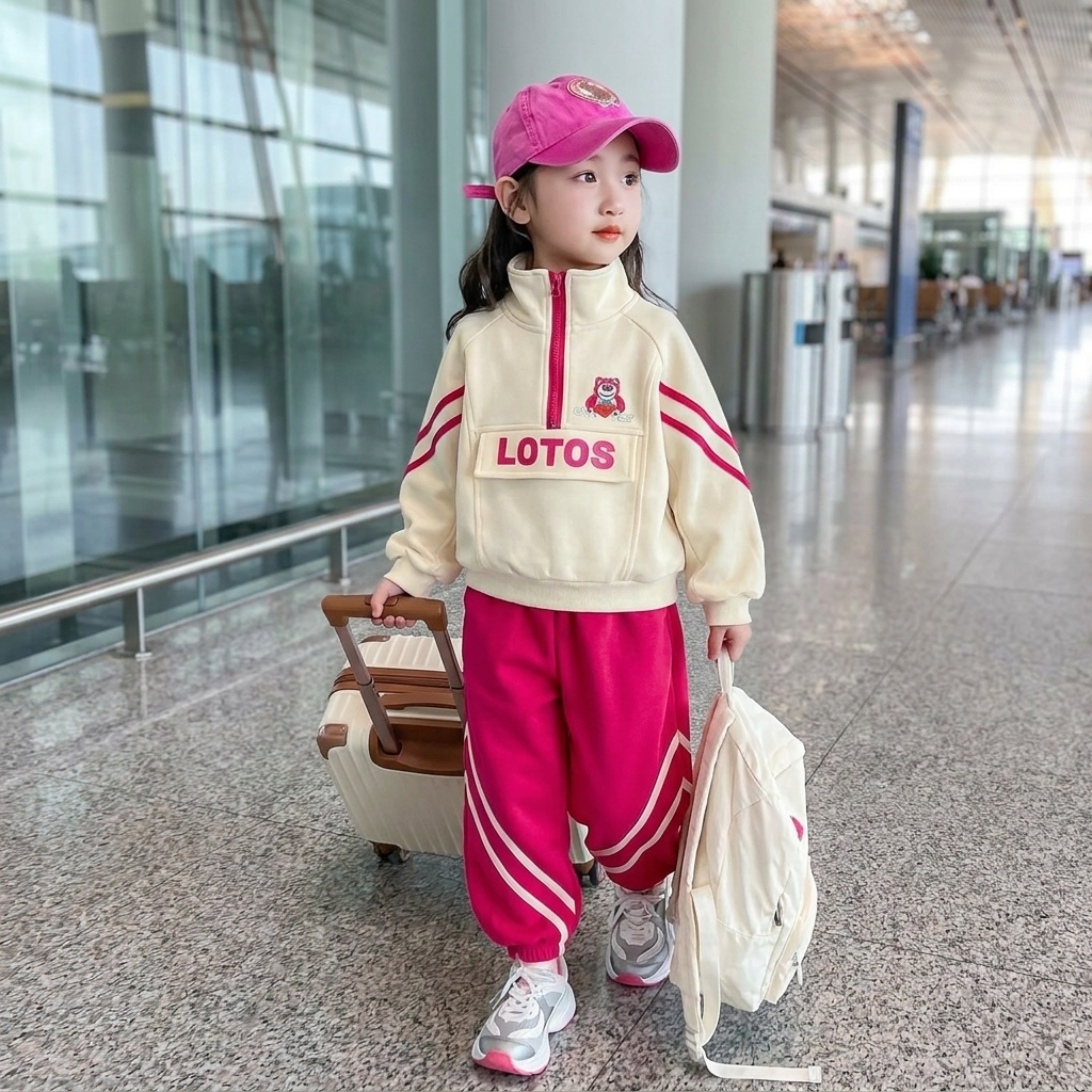 Girls 2-Piece Contrast Tracksuit Set | Faba Kids