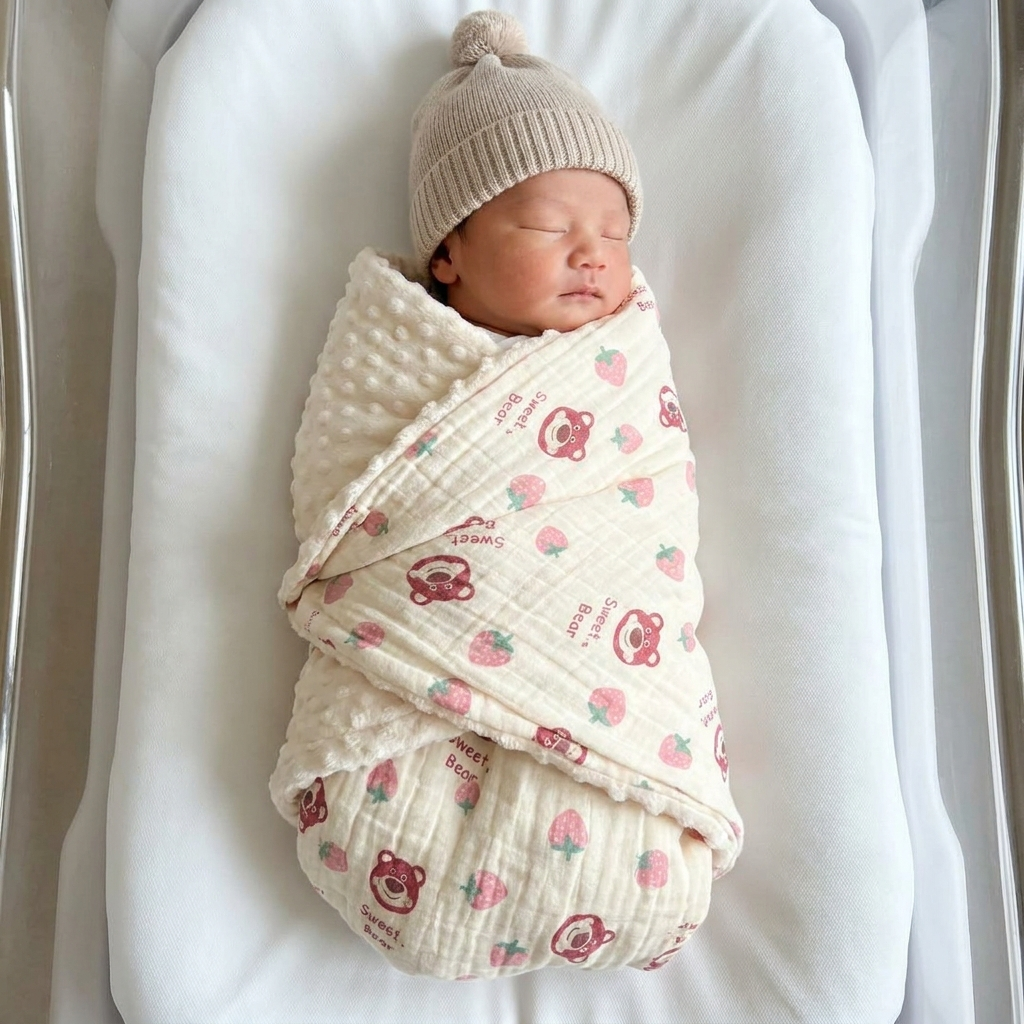 Muslin & Dotted Minky Baby Blanket – 6 Designs | Faba Kids