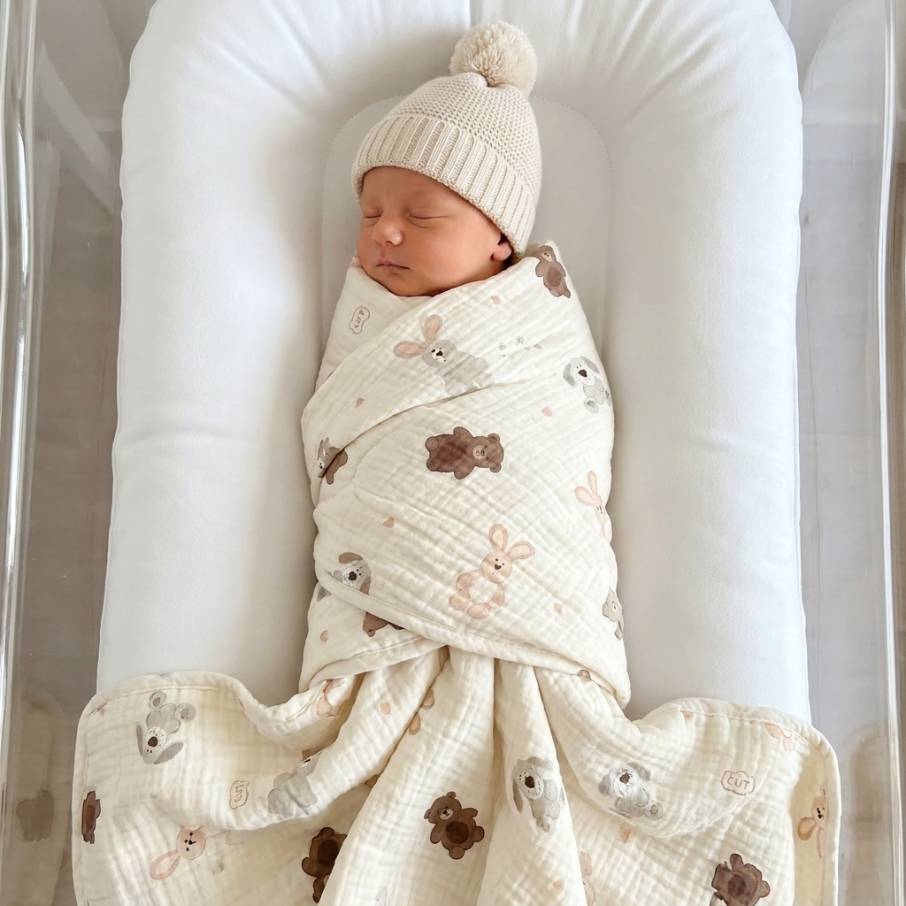 Muslin & Dotted Minky Baby Blanket – 6 Designs | Faba Kids