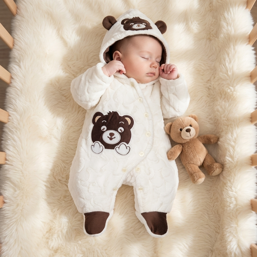Baby Bear Hooded Winter Romper | Faba Kids