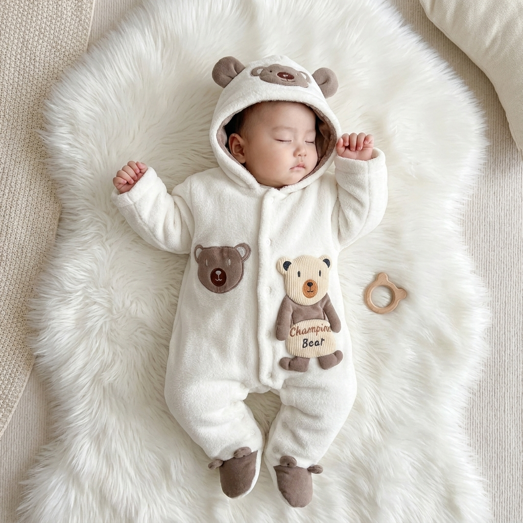 Baby Bear Hooded Winter Romper | Faba Kids