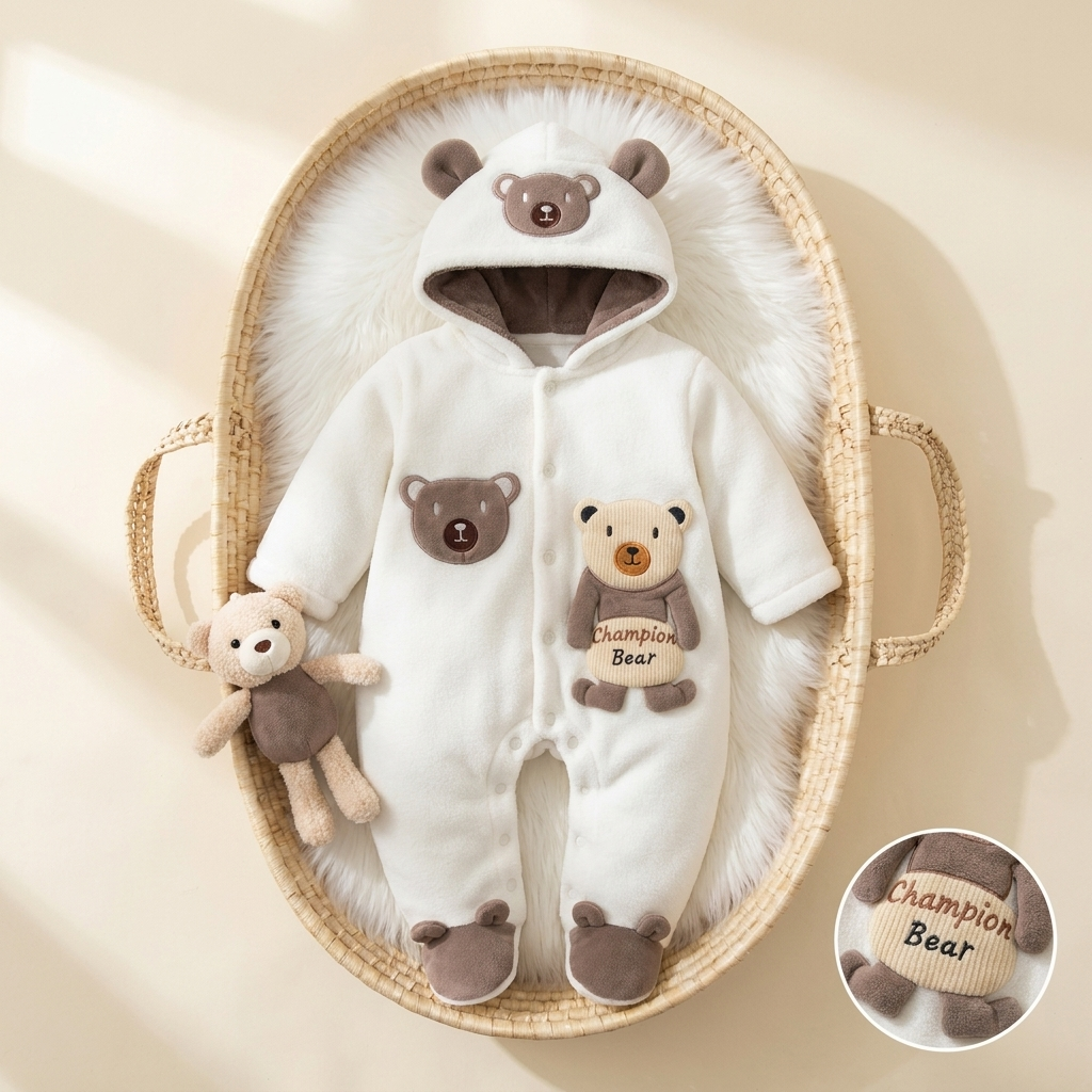 Baby Bear Hooded Winter Romper | Faba Kids
