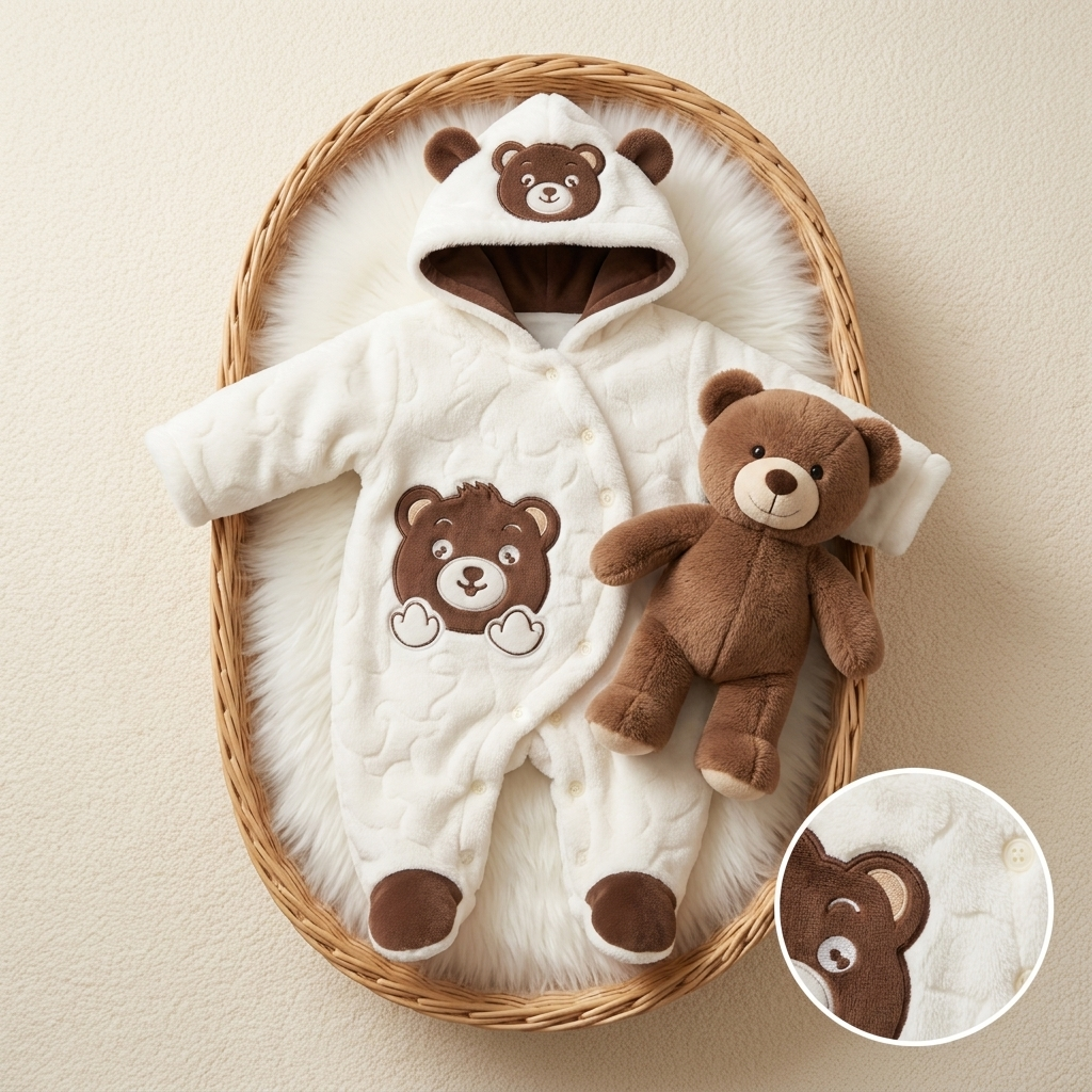 Baby Bear Hooded Winter Romper | Faba Kids