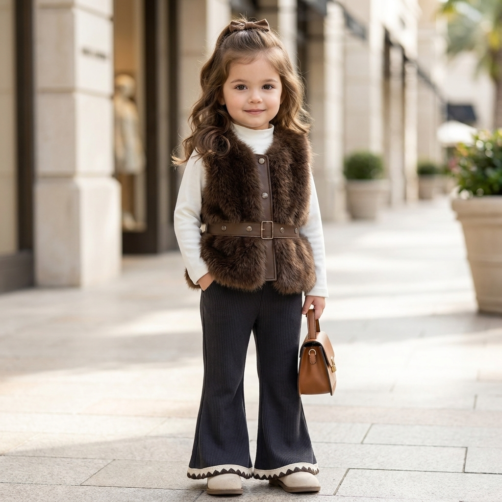 Girls 3PC Luxe Faux Fur Winter Set | Faba Kids