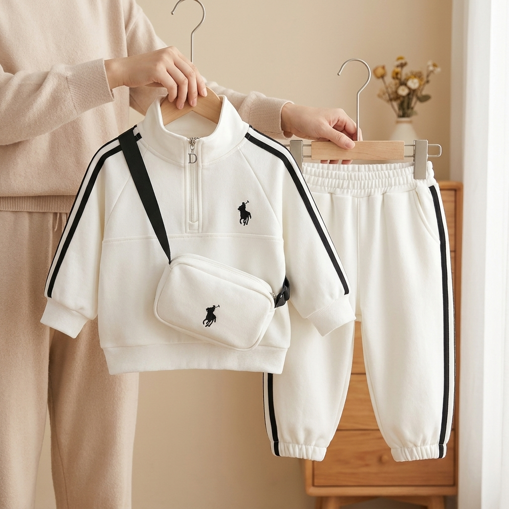 Boys 3PC Stripe Tracksuit with Bag – 3 Colors | Faba Kids