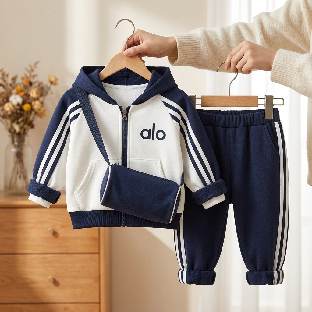 Boys 3PC Hooded Tracksuit with Bag – 2 Colors | Faba Kids