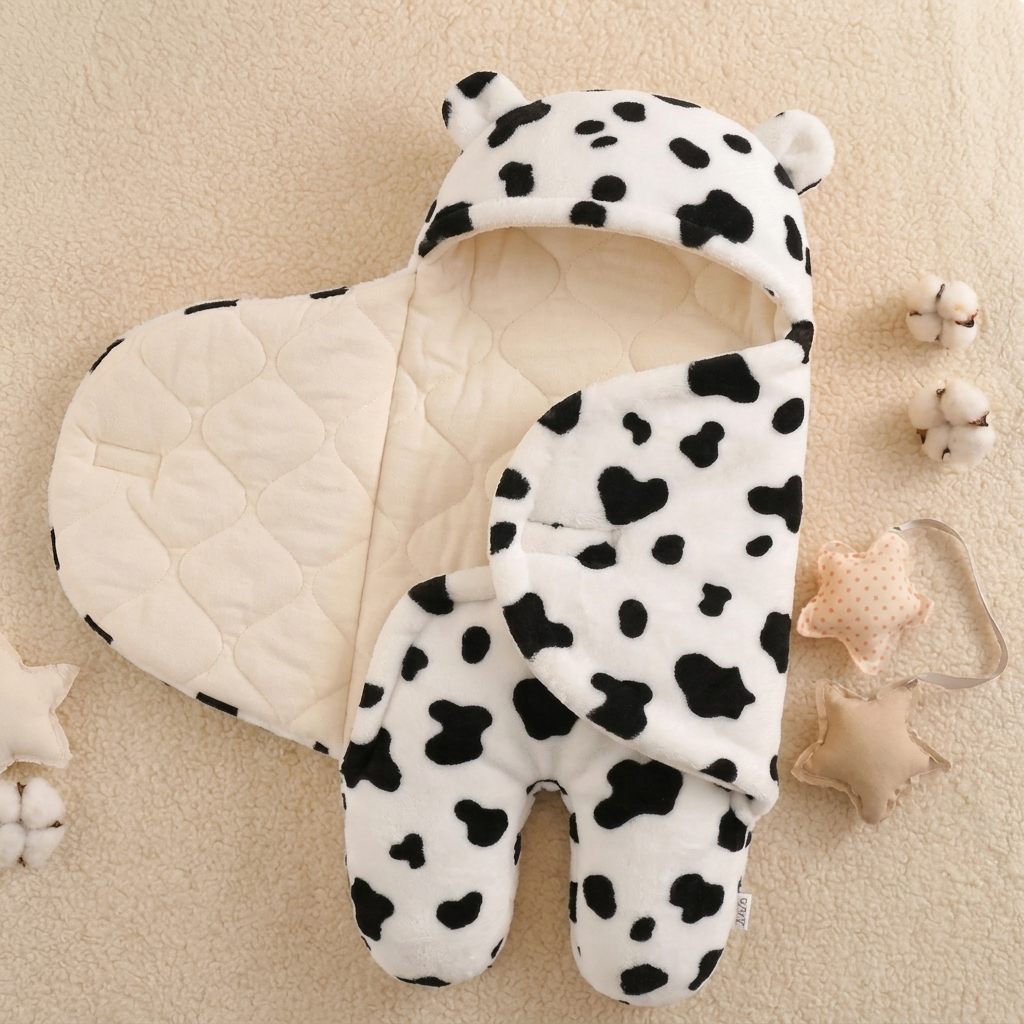 Plush Hooded Baby Swaddle Wrap | Faba Kids