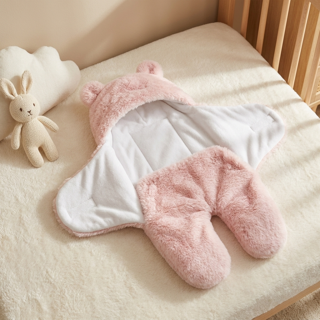 Plush Bear Hooded Baby Swaddle Wrap – 5 Colors | Faba Kids
