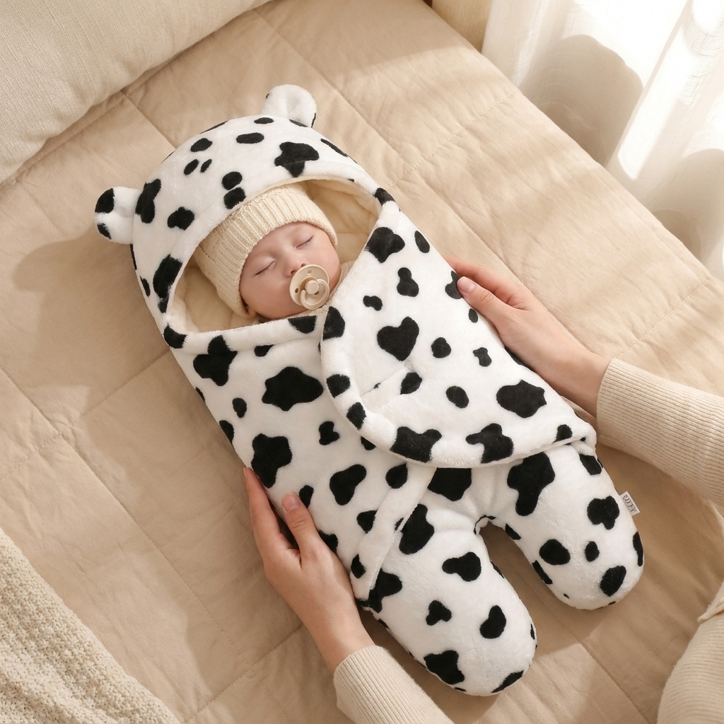 Plush Hooded Baby Swaddle Wrap | Faba Kids